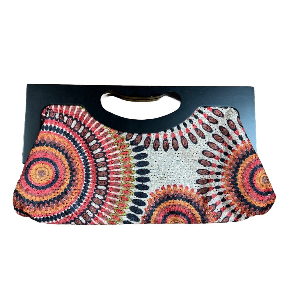 Boho Wooden Handle Clutch